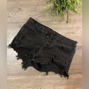 Just USA Black Fray Jean Shorts